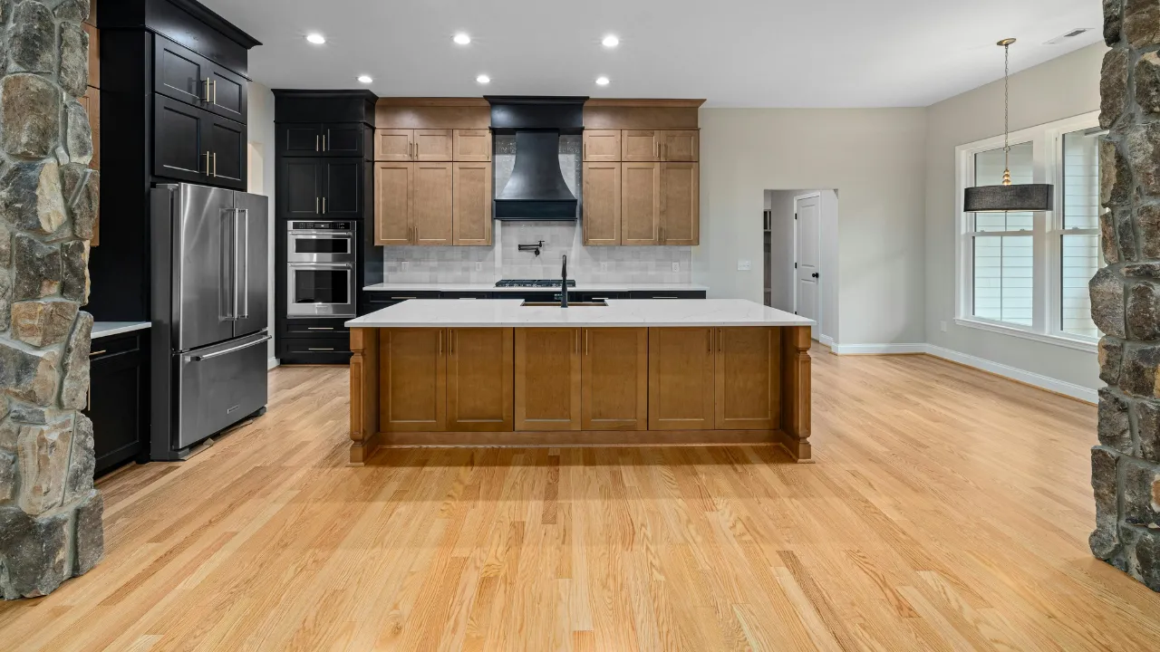Remodeled kitchen with new cabinetry in an Angier NC home
