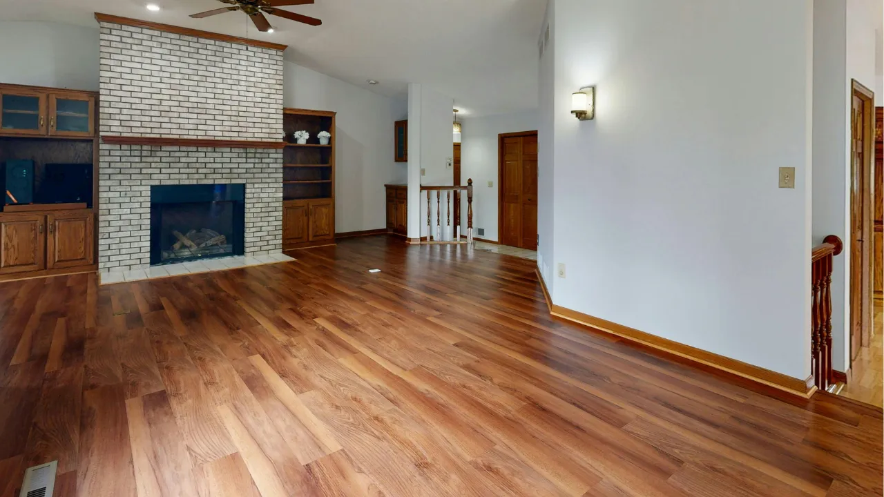 Wood-look luxury vinyl plank in an Angier NC open living space