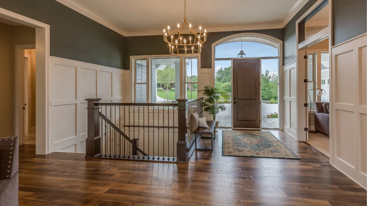 Rigid-core waterproof flooring in a Harnett County basement